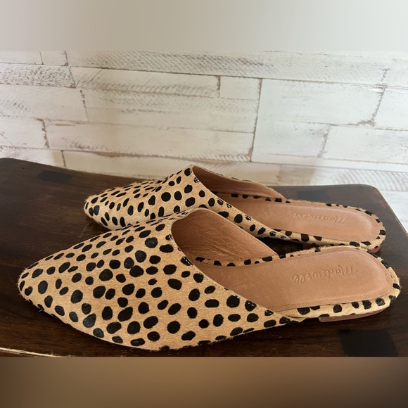 Madewell Remi Mule in Sand Dune Multi Dotted Calf Hair Sz 9.5 - Picture 1 of 7